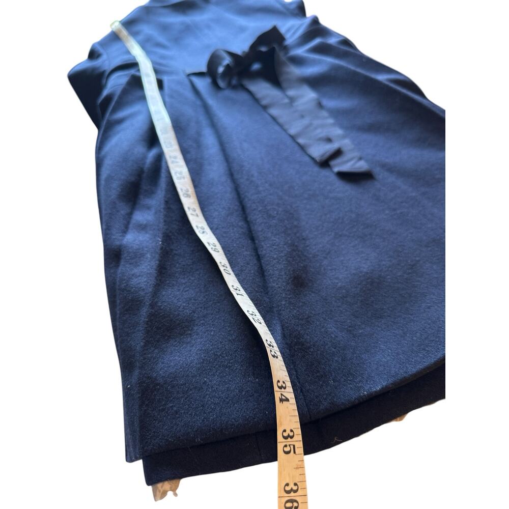 Anthropologie Elevenses Size 6 Navy Wool Blend Embroidered Floral Swing Coat - Picture 10 of 10
